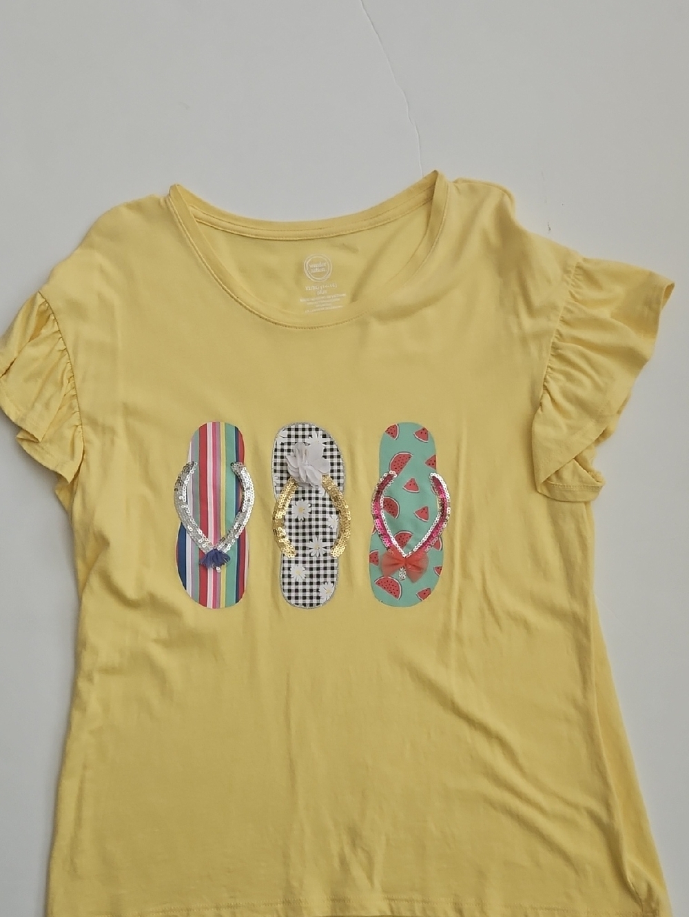 Wonder Nation Girls Flip Flop T-shirt
